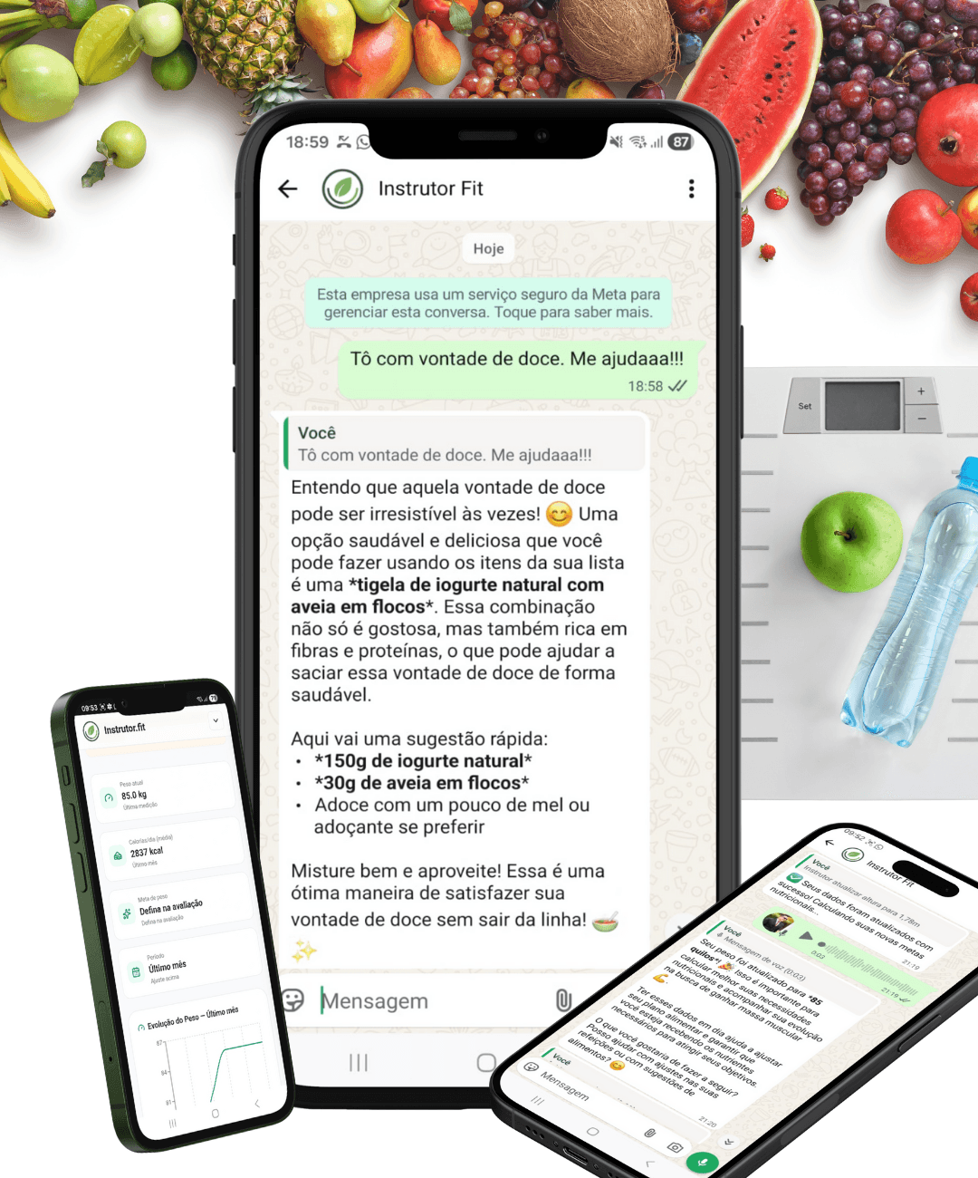 Dieta + Treino personalizados 24h no WhatsApp com Instrutor Fit