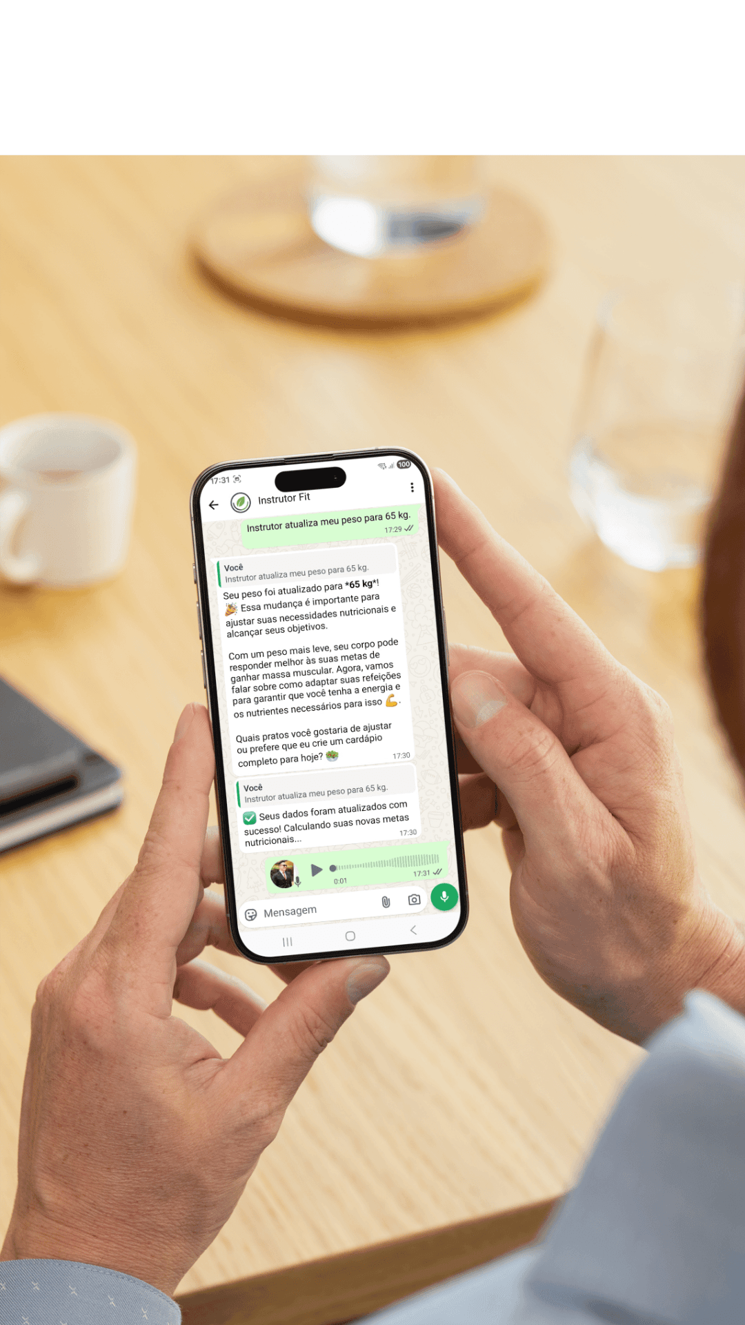 Conversa e ajustes no WhatsApp